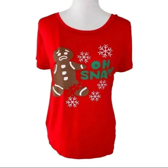 Prince Peter Collection Red  Gingerbread Oh Snap Holiday Christmas T Shirt - Picture 1 of 11